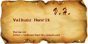 Valkusz Henrik névjegykártya
